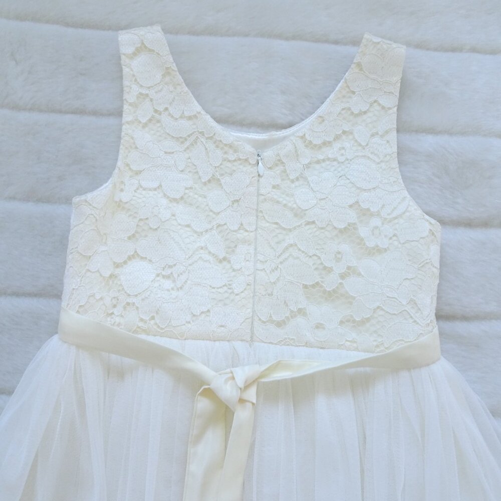 Couture Princess Dress Layered Tulle Lined Child Beige 8 - Picture 7 of 11